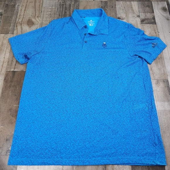 Mens Adidas size 2XL Vented All Over Print Short Sleeve Golf Polo Shirt - Picture 1 of 9